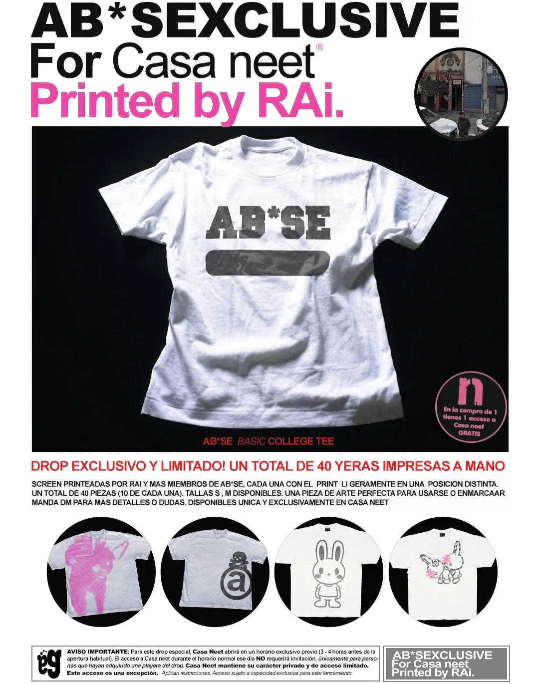 AB*SEXCLUSIVE para Casa Neet, impresas a mano por RAi
