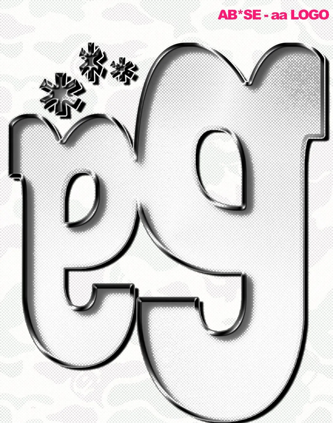 AB*SE aa LOGO: monograma doble A cromado en blanco y negro