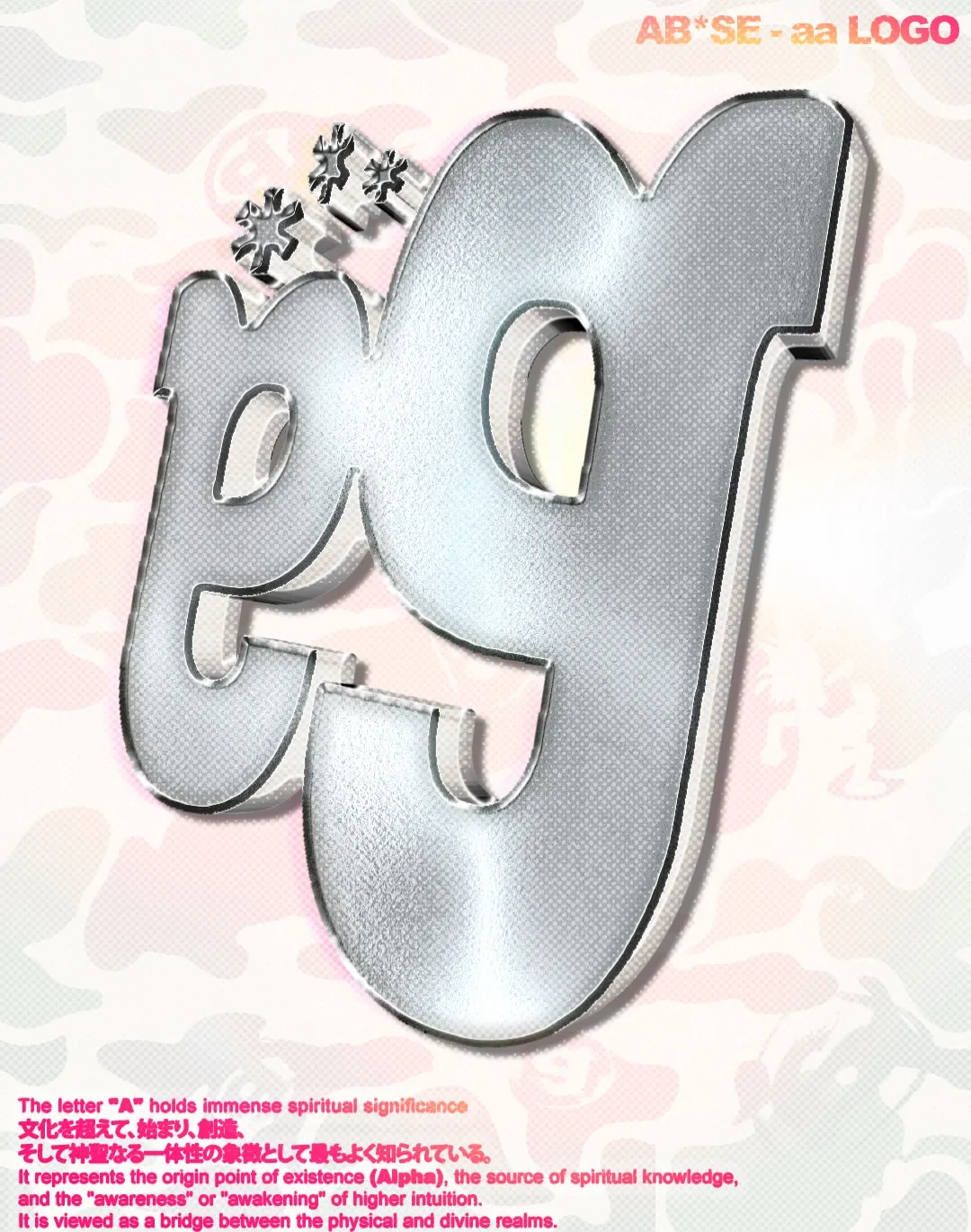 AB*SE aa LOGO en 3D plateado y su significado espiritual